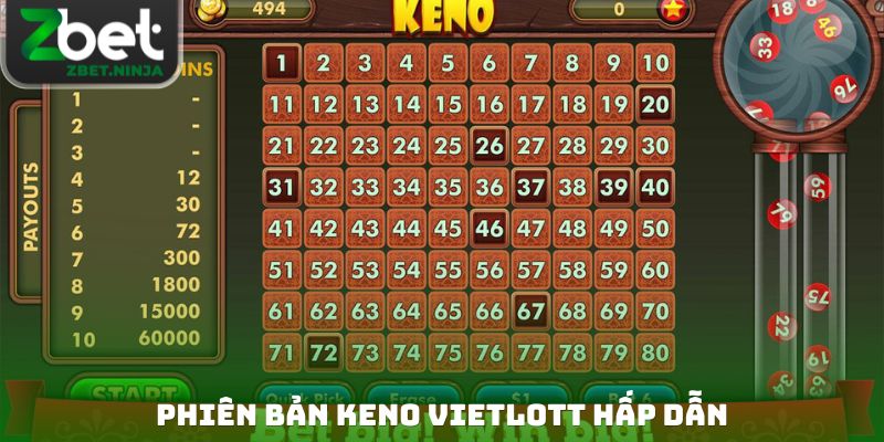 Phiên bản Keno Vietlott hấp dẫn
